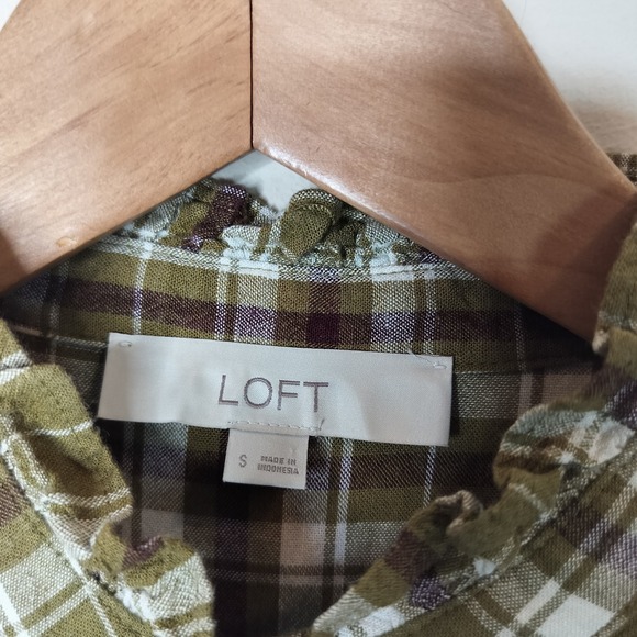 Ann Taylor LOFT Plaid Ruffled Shirt - Picture 9 of 10